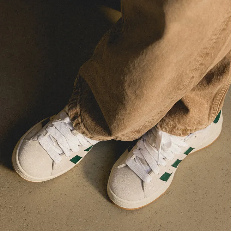 Adidas Sneakers En Cuir|Chunky Sneakers*Campus 00s W Crystal White / Core White / Collegiate Green