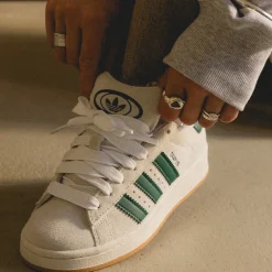 Adidas Sneakers En Cuir|Chunky Sneakers*Campus 00s W Crystal White / Core White / Collegiate Green