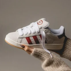 Adidas Sneakers En Cuir|Chunky Sneakers*Campus 00s W Crystal White / Chalk White / Preloved Ruby