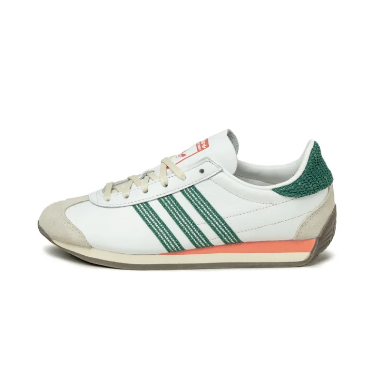 Adidas Sneakers En Cuir|Baskets Décontractées Terrace*Country OG W Footwear White / Collegiate Green / Clear Orange