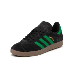 Adidas Sneakers En Cuir|Baskets Décontractées Terrace*Gazelle Core Black / Court Green / Cloud White