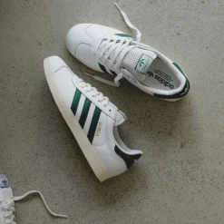 Adidas Sneakers En Cuir|Baskets Décontractées Terrace*Gazelle Core White / Collegiate Green / Cream White