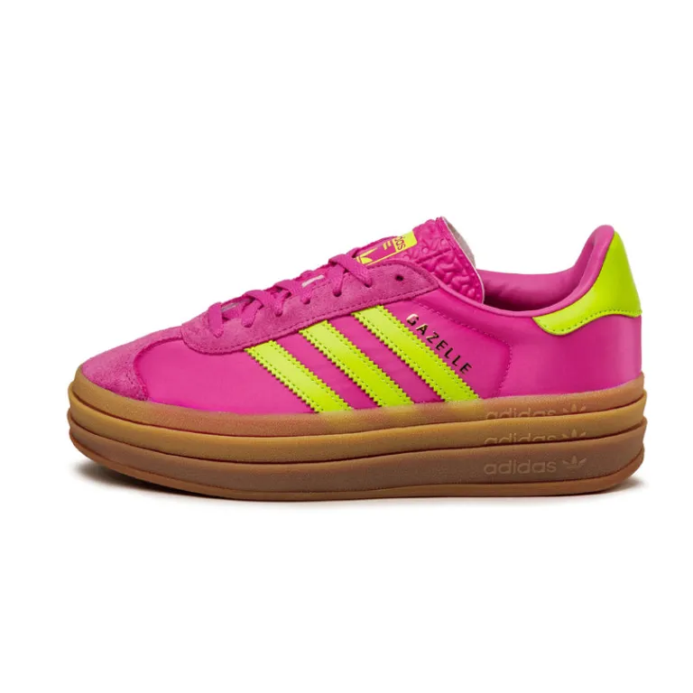 Adidas Sneakers À Plateforme|Sneakers En Cuir*Gazelle Bold W Semi Lucid Fuchsia / Solar Slime / Gold Metallic