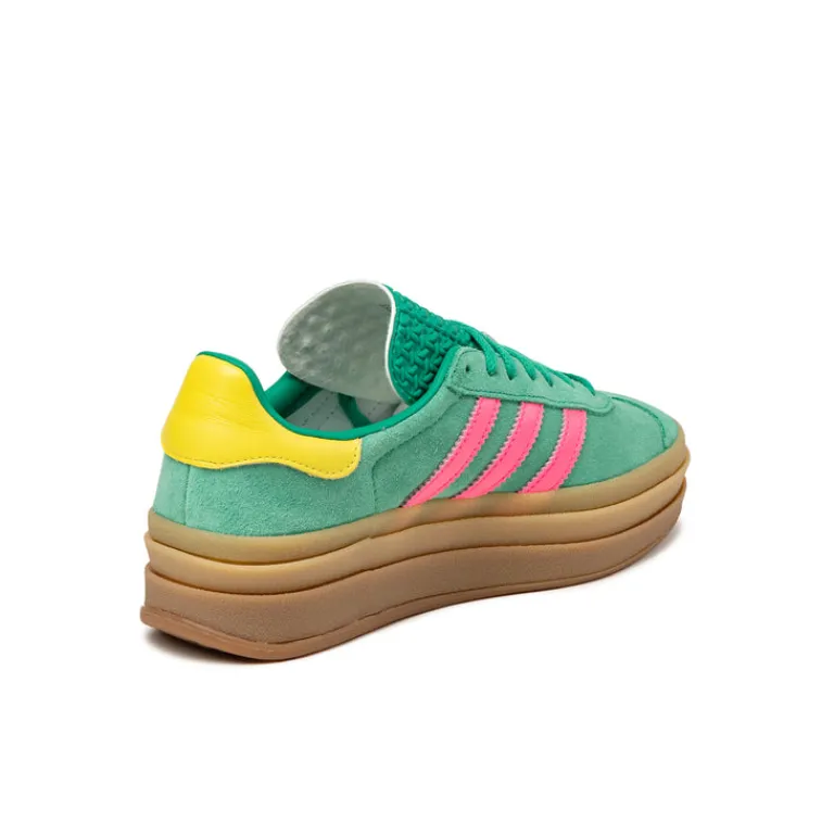 Adidas Sneakers À Plateforme|Sneakers En Cuir*Gazelle Bold W Court Green / Lucid Pink / Pure Sulfur