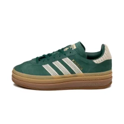 Adidas Sneakers À Plateforme|Sneakers En Cuir*Gazelle Bold W Collegiate Green / Wonder White / Gold Metallic