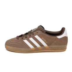 Adidas Sneakers En Cuir|Baskets Décontractées Terrace*Gazelle Indoor Earth Strata / Footwear White / Gold Metallic
