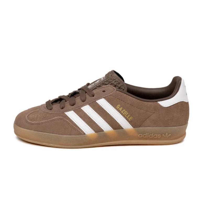 Adidas Sneakers En Cuir|Baskets Décontractées Terrace*Gazelle Indoor Earth Strata / Footwear White / Gold Metallic