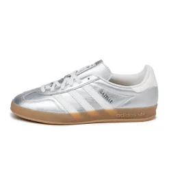 Adidas Sneakers En Cuir|Baskets Décontractées Terrace*Gazelle Indoor Silver Metallic / Core White / Core Black