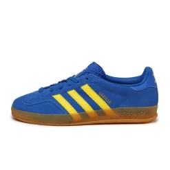 Adidas Sneakers En Cuir|Baskets Décontractées Terrace*Gazelle Indoor Blue / Pure Sulfur / Gum 3