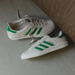 Adidas Sneakers En Cuir|Baskets Décontractées Terrace*Gazelle Indoor Core White/ Green / Wonder White