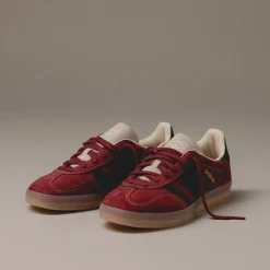 Adidas Sneakers En Cuir|Baskets Décontractées Terrace*Gazelle Indoor Shadow Red / Shadow Green / Wonder White