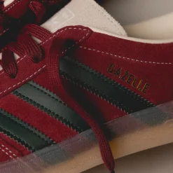 Adidas Sneakers En Cuir|Baskets Décontractées Terrace*Gazelle Indoor Shadow Red / Shadow Green / Wonder White