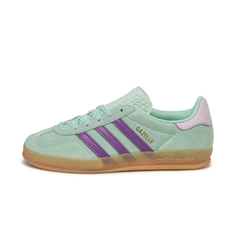 Adidas Sneakers En Cuir|Baskets Décontractées Terrace*Gazelle Indoor W Clear Mint / Active Purple / Ice Lavender