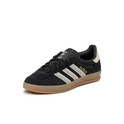 Adidas Sneakers En Cuir|Baskets Décontractées Terrace*Gazelle Indoor W Core Black / Wonder White / Gum 3