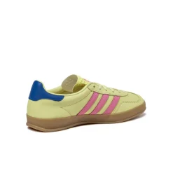 Adidas Sneakers En Cuir|Baskets Décontractées Terrace*Gazelle Indoor W Powder Yellow / Lucid Pink / Royal Blue