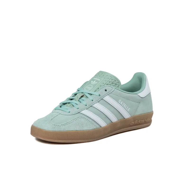 Adidas Sneakers En Cuir|Baskets Décontractées Terrace*Gazelle Indoor W Ash Green / Cloud White / Gum