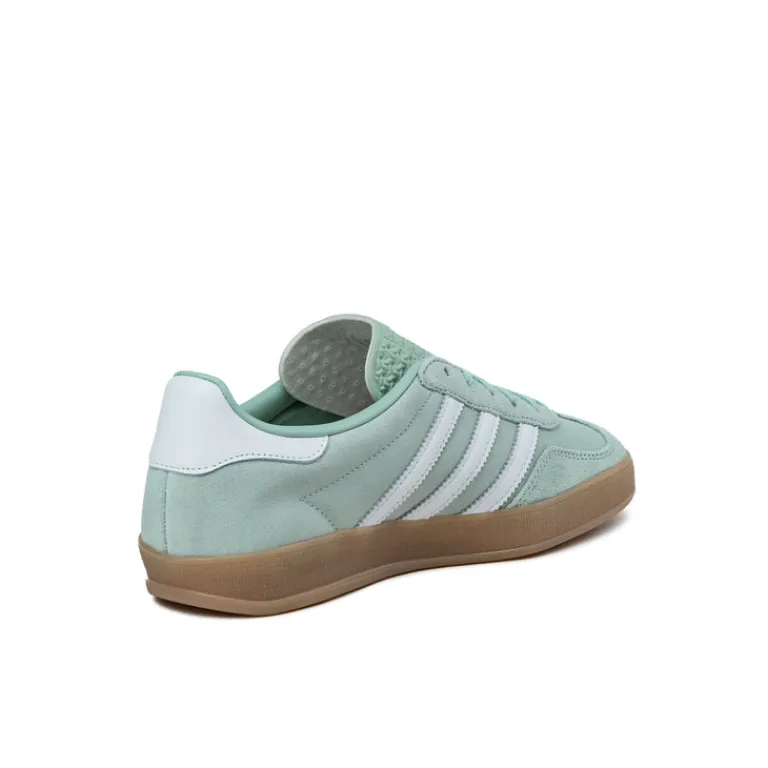 Adidas Sneakers En Cuir|Baskets Décontractées Terrace*Gazelle Indoor W Ash Green / Cloud White / Gum