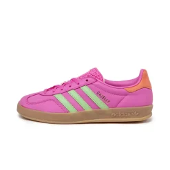 Adidas Sneakers En Cuir|Baskets Décontractées Terrace*Gazelle Indoor W Semi Lucid Fuchsia / Semi Green Spark / Signal Coral