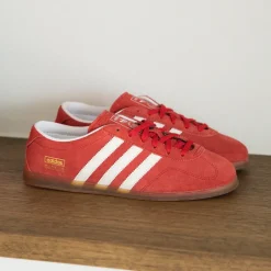 Adidas Sneakers En Cuir|Baskets Décontractées Terrace*Gazelle Low Pro W Better Scarlet / Cloud White / Gum 3