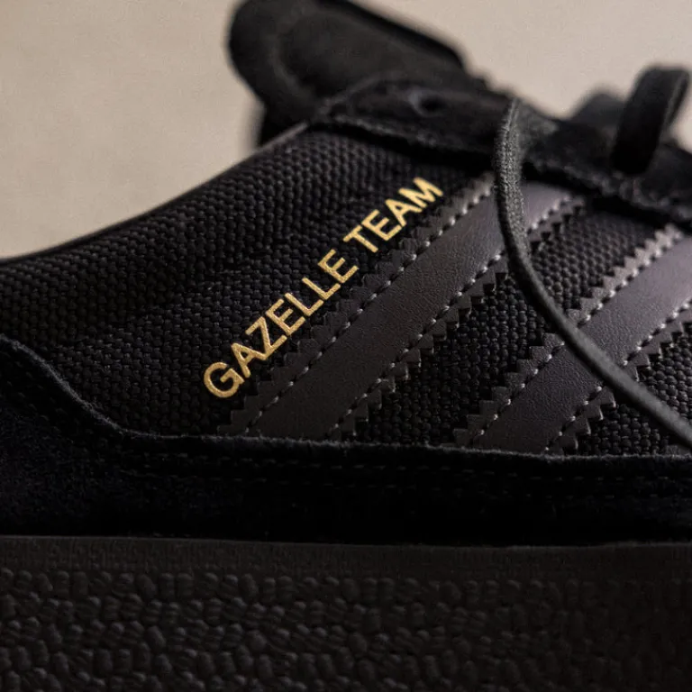 Adidas Sneakers En Cuir|Baskets Décontractées Terrace*Gazelle Team Core Black / Carbon / Footwear White