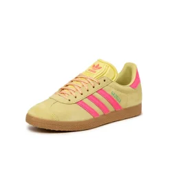 Adidas Sneakers En Cuir|Baskets Décontractées Terrace*Gazelle W Power Yellow / Lucid Pink / Gum 3
