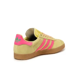 Adidas Sneakers En Cuir|Baskets Décontractées Terrace*Gazelle W Power Yellow / Lucid Pink / Gum 3