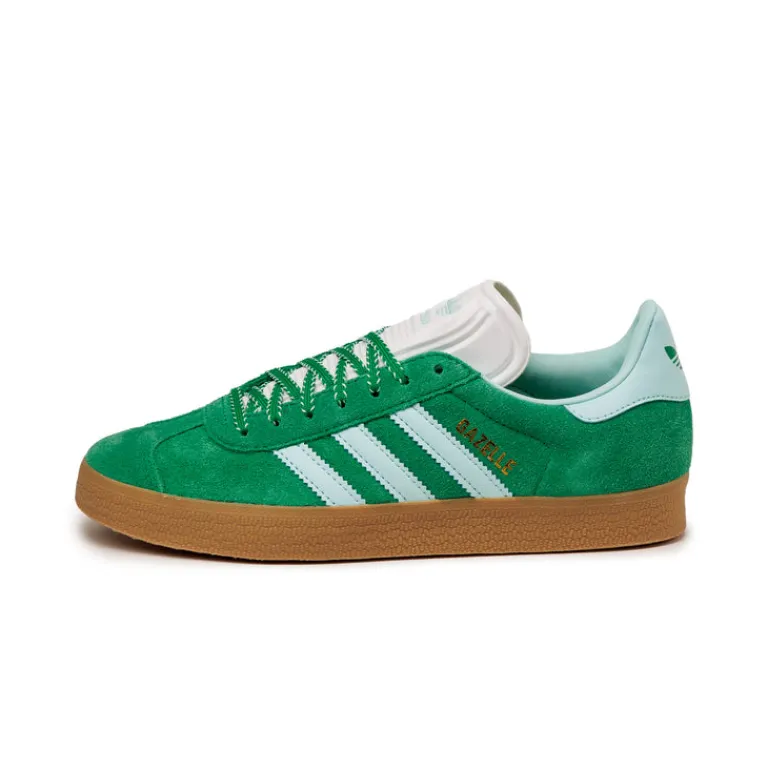 Adidas Sneakers En Cuir|Baskets Décontractées Terrace*Gazelle W Green / Semi Flash Aqua / Gold Metallic