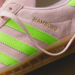 Adidas Sneakers En Cuir|Baskets Décontractées Terrace*Hamburg W Clear Pink / Solar Green / Gold Metallic