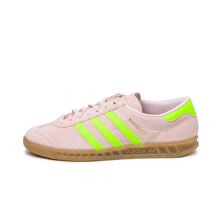 Adidas Sneakers En Cuir|Baskets Décontractées Terrace*Hamburg W Clear Pink / Solar Green / Gold Metallic