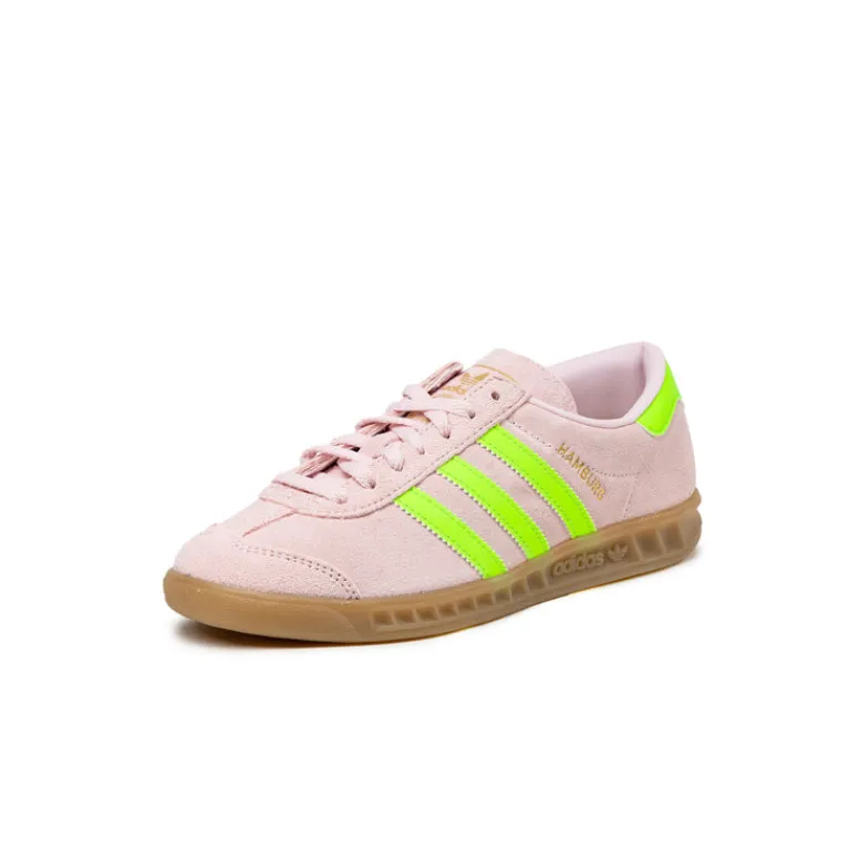 Adidas Sneakers En Cuir|Baskets Décontractées Terrace*Hamburg W Clear Pink / Solar Green / Gold Metallic