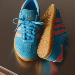 Adidas Sneakers En Cuir|Baskets Décontractées Terrace*Hamburg W Sky Rush / Semi Coral / Gold Metallic