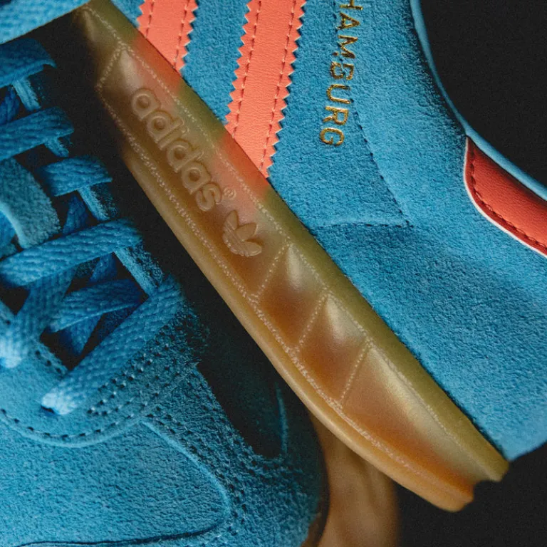 Adidas Sneakers En Cuir|Baskets Décontractées Terrace*Hamburg W Sky Rush / Semi Coral / Gold Metallic