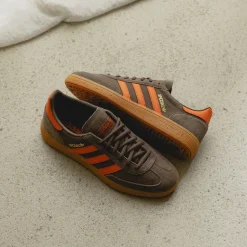 Adidas Sneakers En Cuir|Baskets Décontractées Terrace*Handball Spezial Cargo Brown / Orange / Gold Metallic
