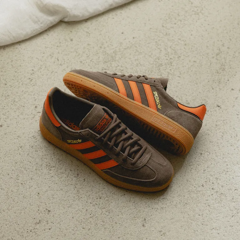 Adidas Sneakers En Cuir|Baskets Décontractées Terrace*Handball Spezial Cargo Brown / Orange / Gold Metallic