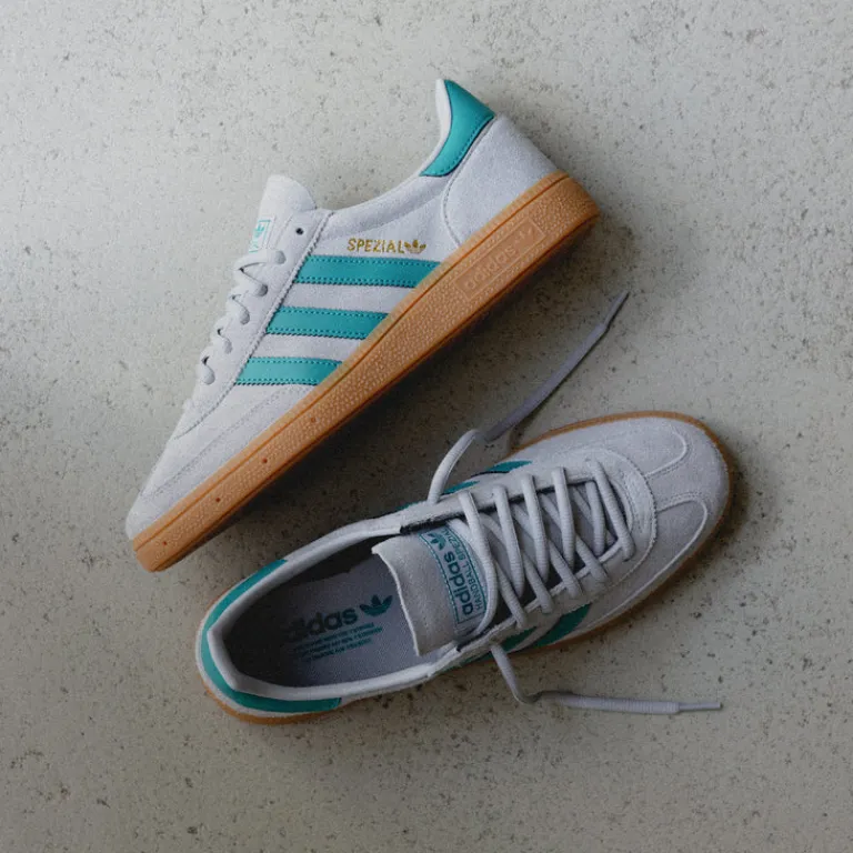 Adidas Sneakers En Cuir|Baskets Décontractées Terrace*Handball Spezial Grey Two / Pure Teal / Gold Metallic
