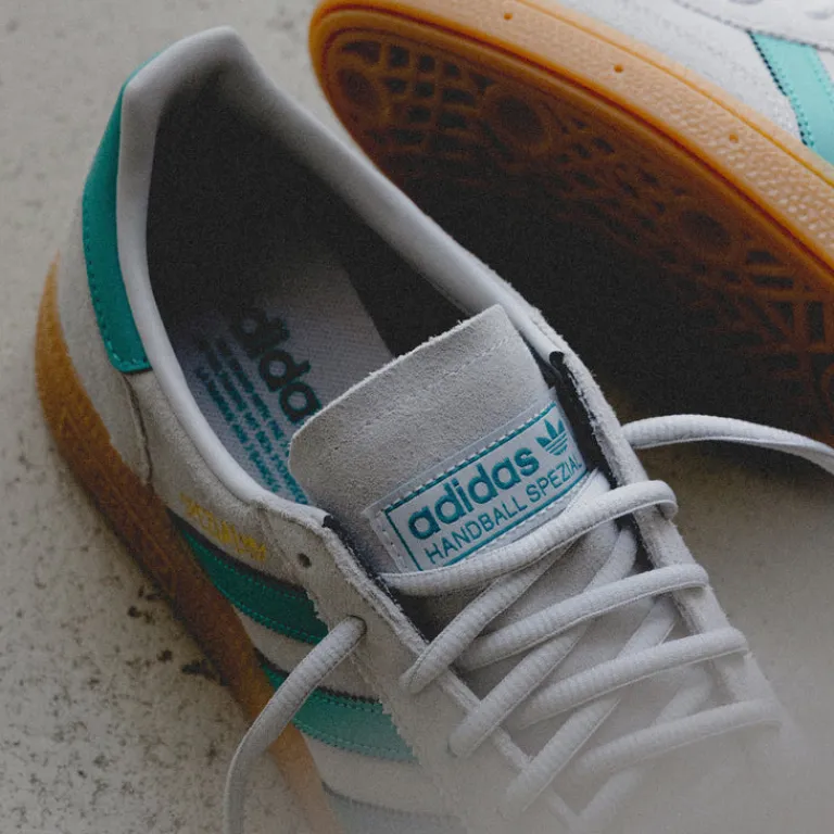 Adidas Sneakers En Cuir|Baskets Décontractées Terrace*Handball Spezial Grey Two / Pure Teal / Gold Metallic