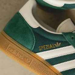 Adidas Sneakers En Cuir|Baskets Décontractées Terrace*Handball Spezial Collegiate Green / Cloud White / Chalk White