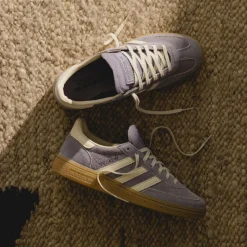 Adidas Sneakers En Cuir|Baskets Décontractées Terrace*Handball Spezial W Silver Violet / Cream White / Gum