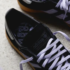 Adidas Sneakers En Cuir|Baskets Décontractées Terrace*Handball Spezial W Core Black / Violet Tone / Gum 1