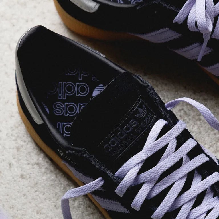 Adidas Sneakers En Cuir|Baskets Décontractées Terrace*Handball Spezial W Core Black / Violet Tone / Gum 1