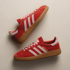 Adidas Sneakers En Cuir|Baskets Décontractées Terrace*Handball Spezial W Bright Red / Clear Pink / Gum