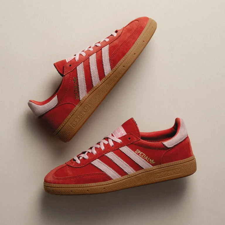 Adidas Sneakers En Cuir|Baskets Décontractées Terrace*Handball Spezial W Bright Red / Clear Pink / Gum