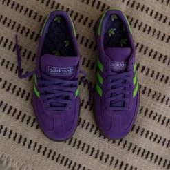 Adidas Sneakers En Cuir|Baskets Décontractées Terrace*Handball Spezial W Active Purple / Solar Green / Gum