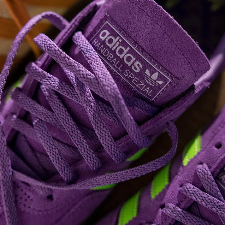Adidas Sneakers En Cuir|Baskets Décontractées Terrace*Handball Spezial W Active Purple / Solar Green / Gum