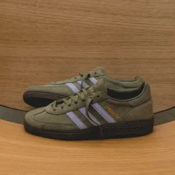 Adidas Sneakers En Cuir|Baskets Décontractées Terrace*Handball Spezial W Focus Olive / Violet Tone / Gum