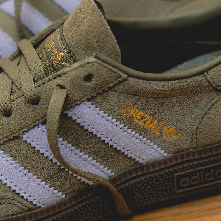 Adidas Sneakers En Cuir|Baskets Décontractées Terrace*Handball Spezial W Focus Olive / Violet Tone / Gum