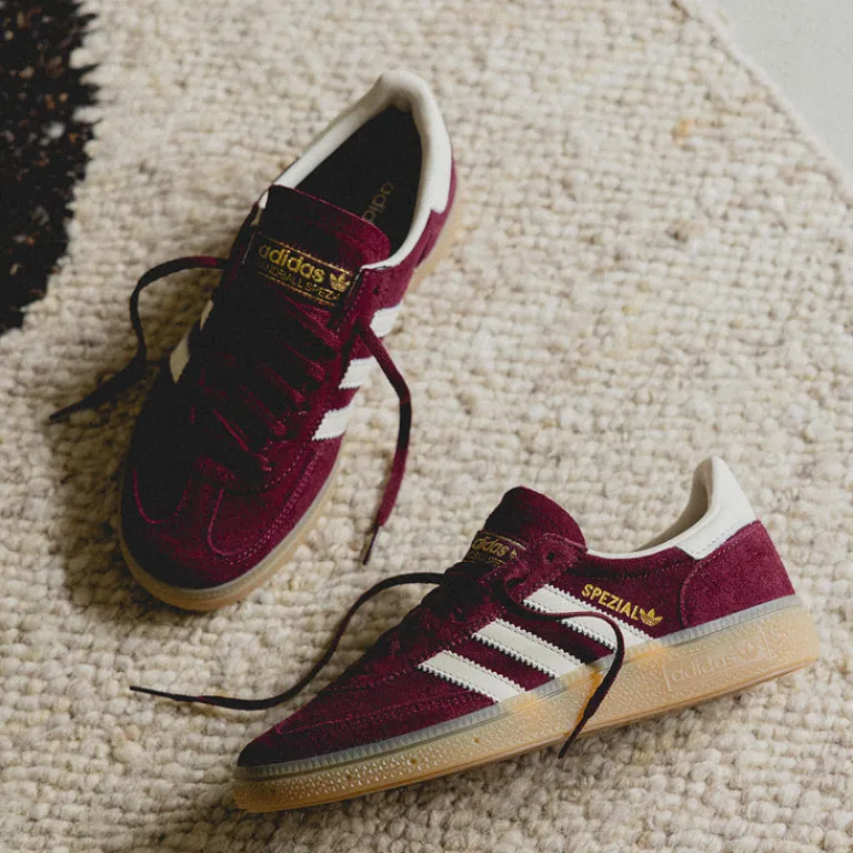 Adidas Sneakers En Cuir|Baskets Décontractées Terrace*Handball Spezial W Maroon / Crew White / Gold Metallic