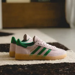 Adidas Sneakers En Cuir|Baskets Décontractées Terrace*Handball Spezial W Clear Pink / Green / Gold Metallic
