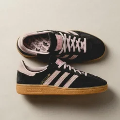 Adidas Sneakers En Cuir|Baskets Décontractées Terrace*Handball Spezial W Core Black / Clear Pink / Gum 1
