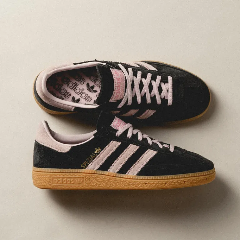 Adidas Sneakers En Cuir|Baskets Décontractées Terrace*Handball Spezial W Core Black / Clear Pink / Gum 1